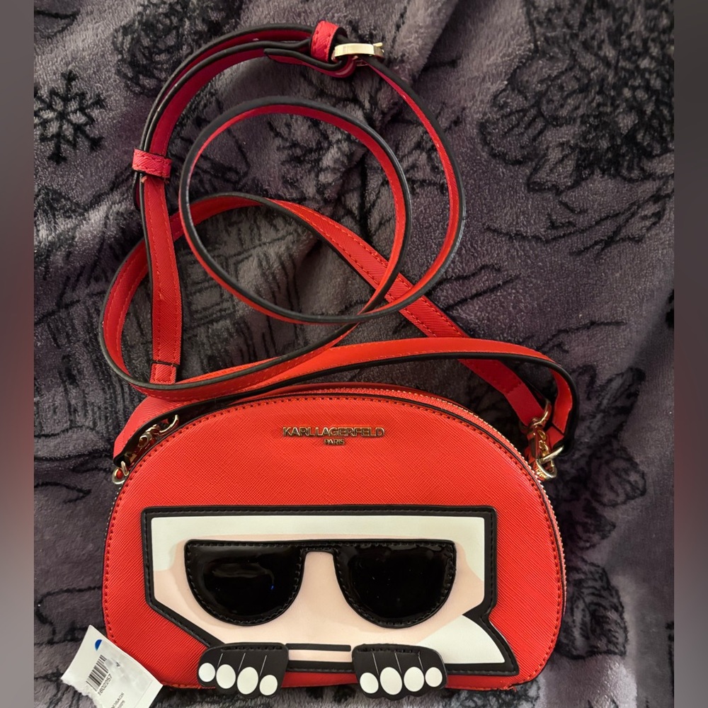 Karl Lagerfeld Red and Black Crossbody Bag